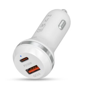 Tempt Electra Max 48W Car Charger QC 3.0 PD Type C White