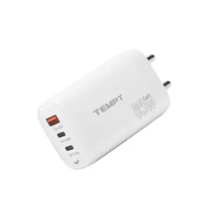 Tempt Alpha 65W 3 Port GaN Charger Dual Type C PD USB QC 3.0