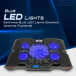 Geonix DCX-015 laptop cooling pad with 5 fans LCD display adjustable height USB powered