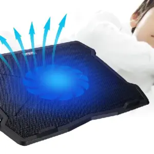 Geonix laptop cooling pad with single fan USB powered mesh surface slim design