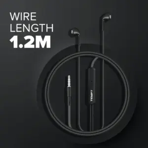 Tempt Zoom X1 Wired Earphones with Mic 12mm Bass Ear hooks