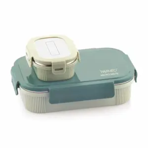 WARMEO microwave safe stainless steel lunch box 800ml green