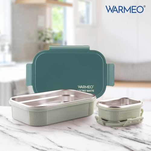WARMEO microwave safe stainless steel lunch box 800ml green