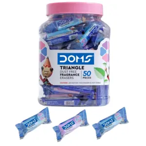 DOMS triangular dust free fragrance eraser jar pack 50 pieces