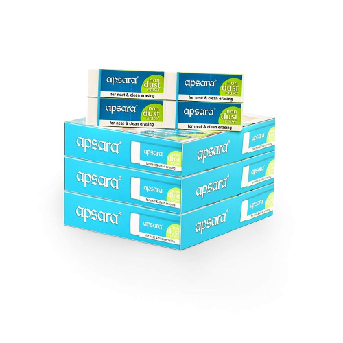 Apsara non dust jumbo erasers pack of 20 clean erasing