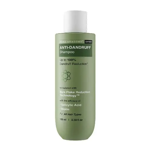 Bare Anatomy anti dandruff shampoo bottle with salicylic acid biotin formula