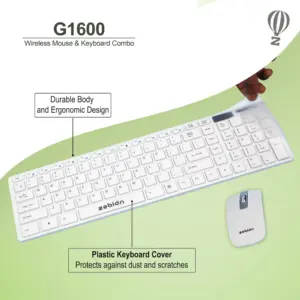 Zebion Slimfit G1600 wireless laptop keyboard white slim design