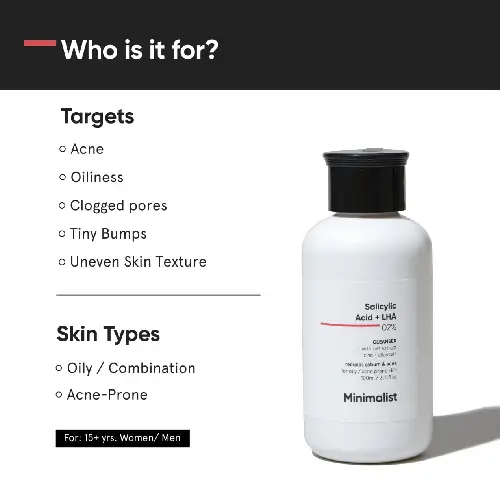 Minimalist salicylic acid face wash acne oily skin pore cleansing solution