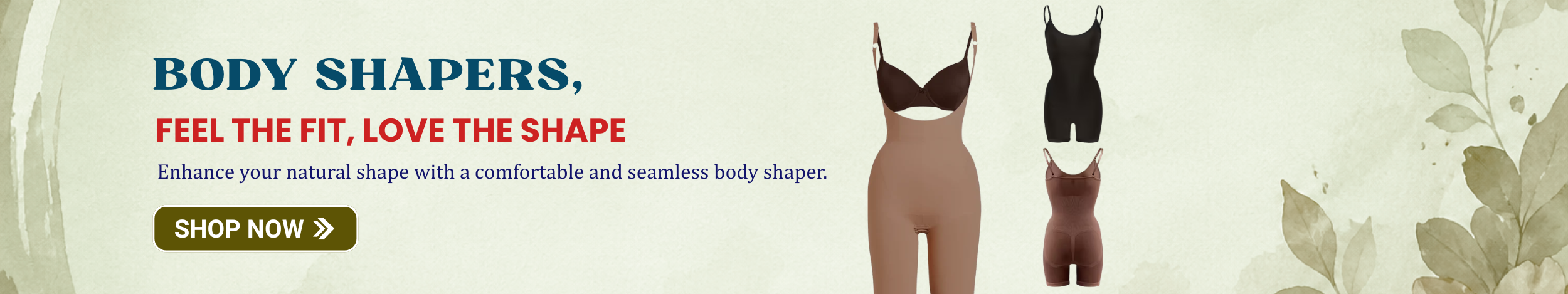 Seamless body shapers in nude, black, and brown tones displayed to highlight slimming fit, comfort, and body contouring design for women.