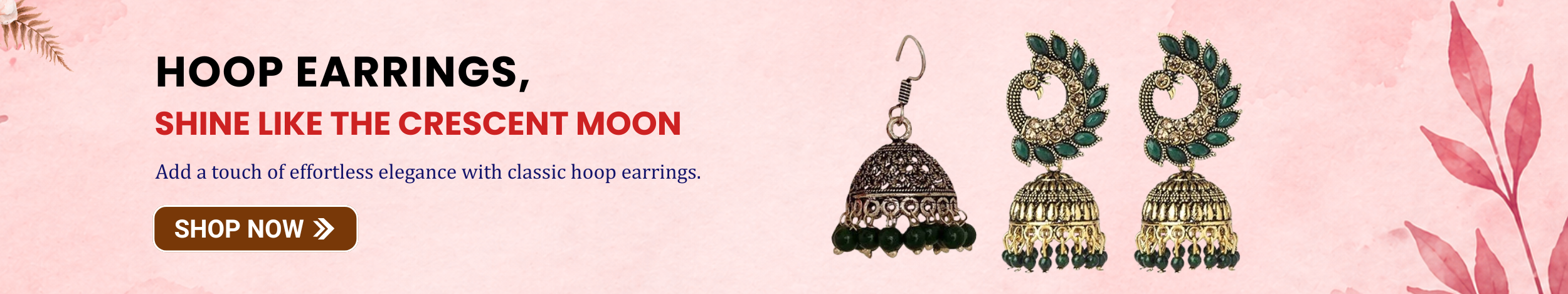 Hoop earrings with intricate design and green stone detailing showcasing stylish and traditional jewelry for women