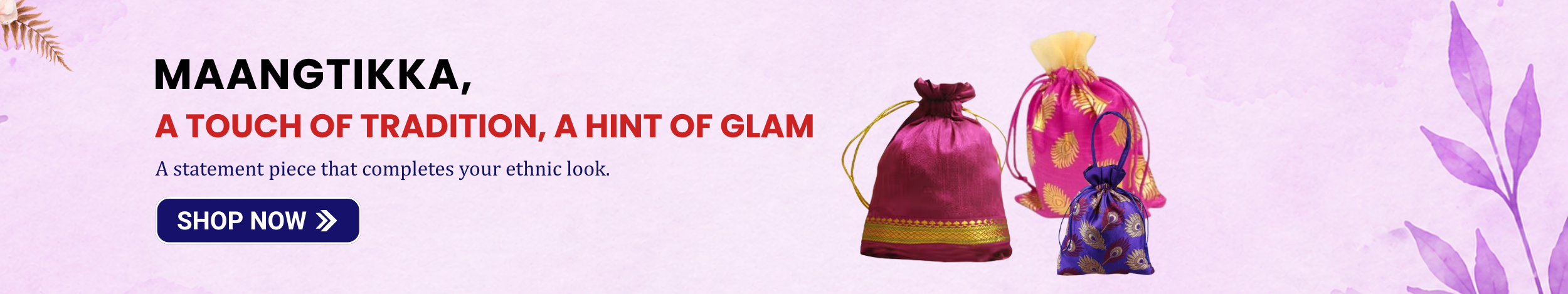 Traditional maangtikka jewelry with elegant design showcased in decorative pouches for bridal and festive wear