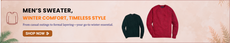 Men’s sweaters in stylish colors, warm and comfortable for winter wear.