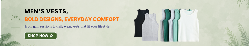 Men’s vests, comfortable cotton sleeveless innerwear for everyday use.