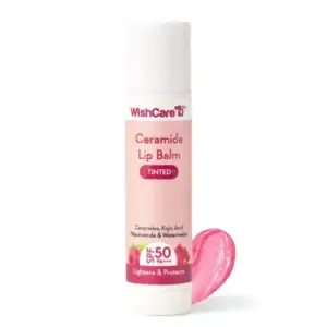 WishCare tinted lip balm SPF 50 brightening dark lips ceramide care