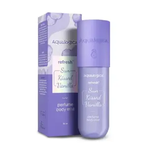 Aqualogica Sun Kissed Vanilla body mist bottle hydrating long lasting fragrance