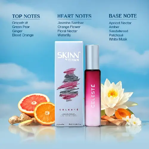 Skinn Celeste perfume notes grapefruit jasmine sandalwood musk floral fruity fragrance