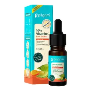 Pilgrim vitamin C face serum bottle brightens skin reduces dark spots