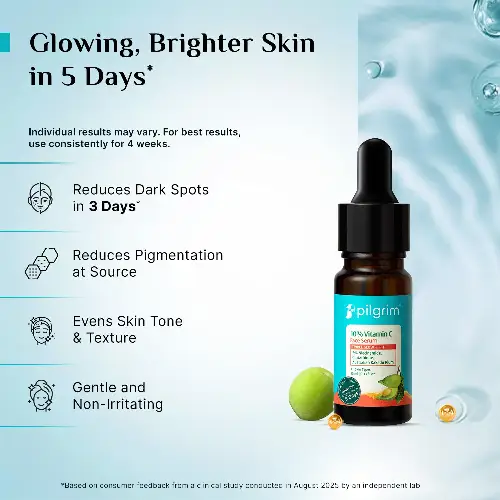 Pilgrim vitamin C serum brightens skin reduces dark spots pigmentation
