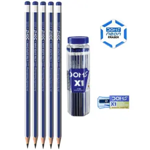 DOMS X1 xtra super dark pencils pack of 30 hexagonal black
