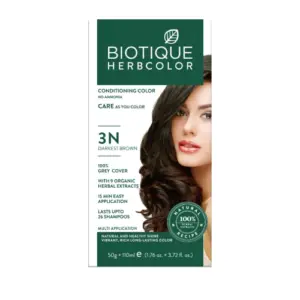 Biotique Herbcolor darkest brown 3N ammonia free herbal hair color
