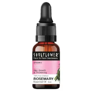 Soulflower rosemary essential oil for hair growth and scalp nourishment