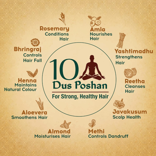 10 Dus Poshan natural hair care ingredients like amla bhringraj aloe vera for strong healthy hair