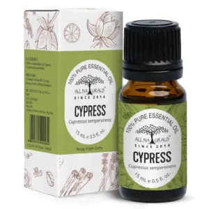 pure cypress essential oil bottle for relaxation aromatherapy skin hair