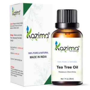 Kazima tea tree oil bottle for acne skin hair care