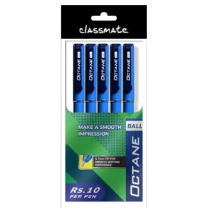 Classmate Octane blue ball pens pack of 5 smooth writing