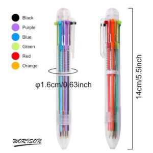 Worison 8 in 1 multicolor ballpoint pen 0.5mm retractable pen