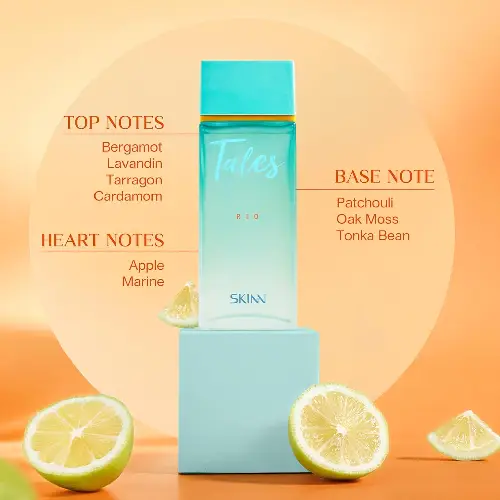 Skinn Tales Rio perfume notes bergamot apple patchouli fresh fragrance