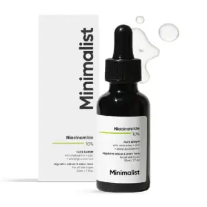 Minimalist niacinamide serum 10 percent zinc controls oil reduces acne marks