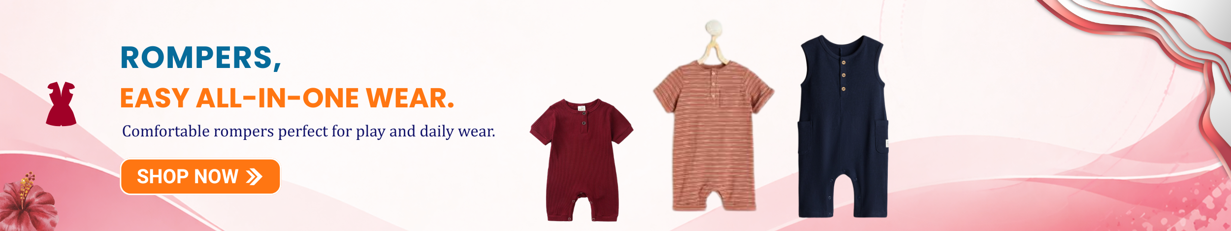 Kids rompers in soft and comfortable designs, perfect for daily wear, playtime, and summer outfits.