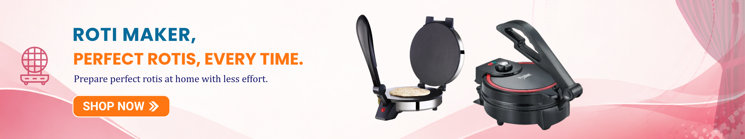 Electric roti maker machine for making soft and perfectly round rotis at home with ease.