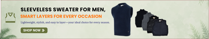 Sleeveless sweater for men, lightweight stylish layering sweater vest for casual and formal wear.
