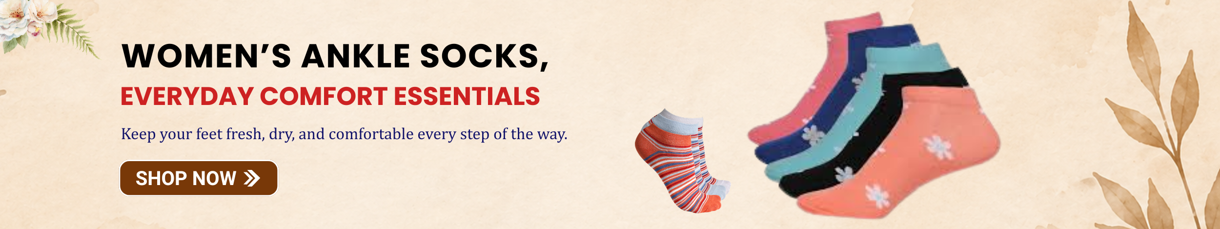 Colorful women’s ankle socks with patterns designed for comfort, breathability, and everyday wear