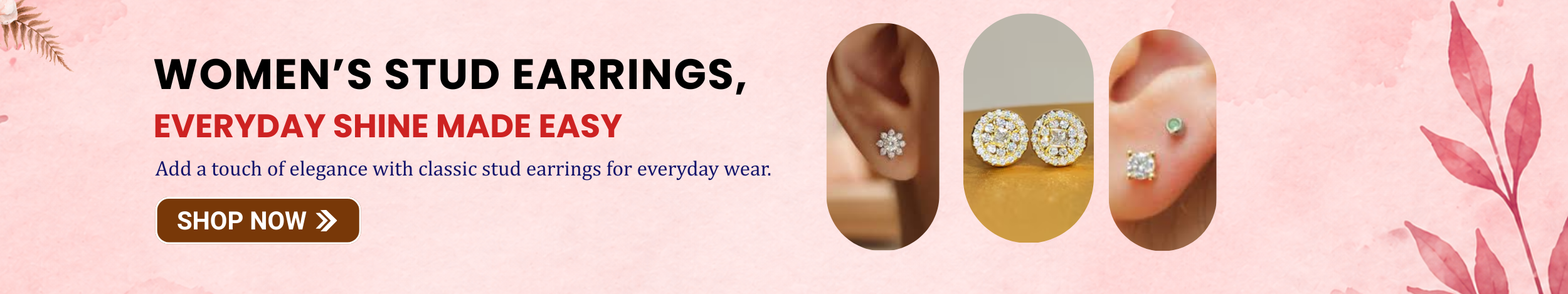 Elegant women’s stud earrings with diamond-style and minimal designs for daily wear and office use