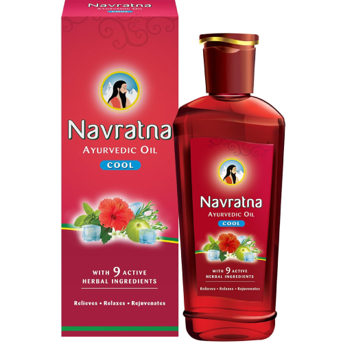 Navratna ayurvedic cool oil for headache relief and scalp relaxation