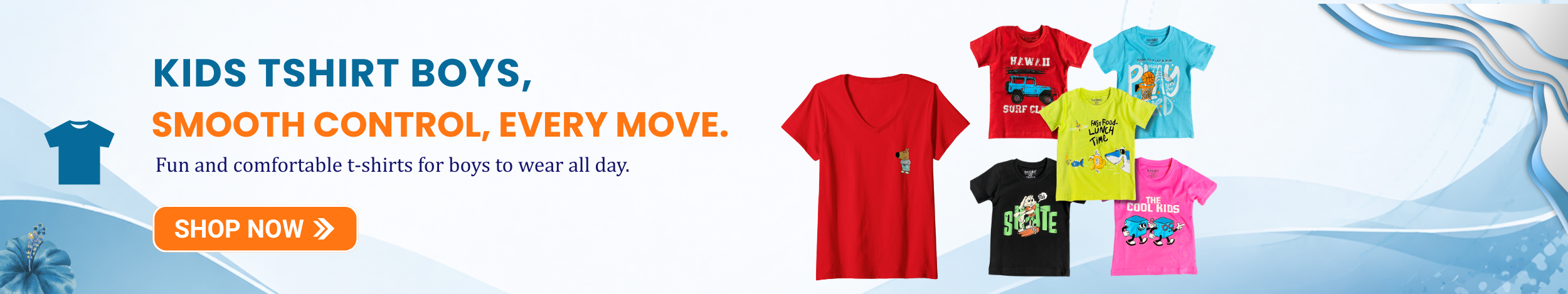 Boys t-shirts in colorful and printed designs, perfect for casual wear, playtime, and everyday comfort.