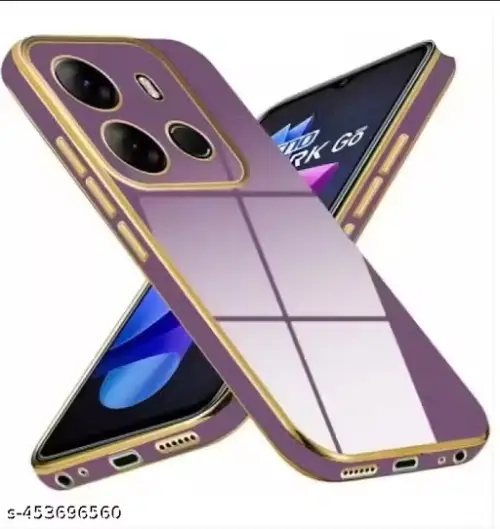 Purple and Gold Shockproof Back Cover for Tecno Spark Go 2023